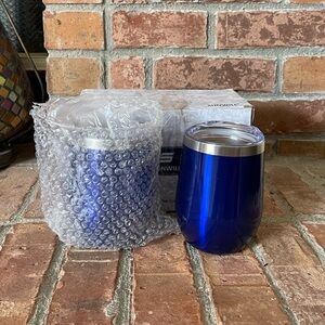 NIB Sunwill Set of 2 Sapphire Blue Wine Tumblers